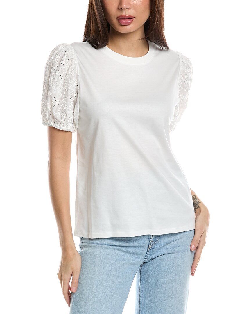 Женская футболка с пышным рукавом Jason Wu Eyelet
