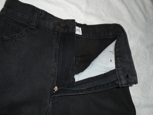 Ladies VTG 1980s Short Black Denim Skirt High Waist Sz XS/S 24" Waist EUC - Picture 4 of 13
