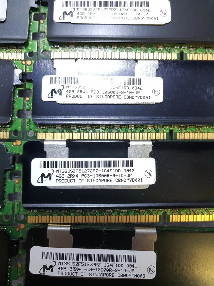 - 72GB (18x4GB) Micron PC3-10600R MT36JSZF51272PZ-1G4F1DD SERVER RAM 500203-061 - Image 2 of 2