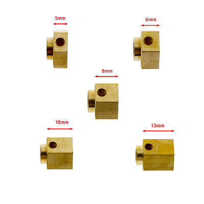 4XBrass 12mm Wheel Hex Extended Adapter for 1/10 RC Car Axial SCX10 III AXI03007