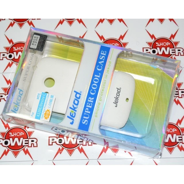 Custodia Jekod Originale Super Cool Case Cover Per Htc Desire C Bianca White - Immagine 3 di 3