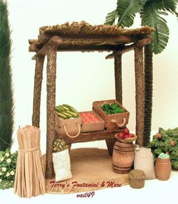 FONTANINI ITALY 5''RETIRED 12PC VENDOR KIOSK w/ACCESS NATIVITY VILLAGE 55503 GC