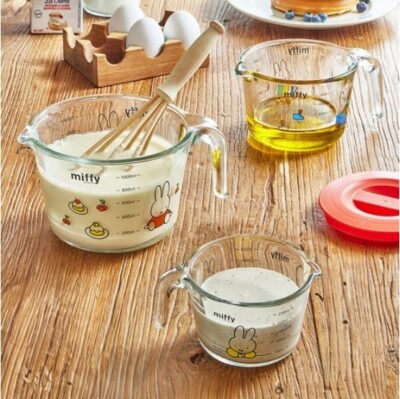 Miffy heat-resistant glass Measuring Cup 5p 1L(33.8oz) 500ml(16.9
