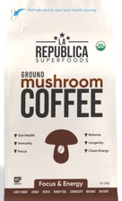 La Republica Organic GROUND Brazilian Mushroom Coffee (Full Fruiting  Body) 12oz