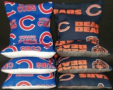 Set Of 8 Stick Slick Chicago Bears Cubs Cornhole Bean Bags FREE SHIPPING