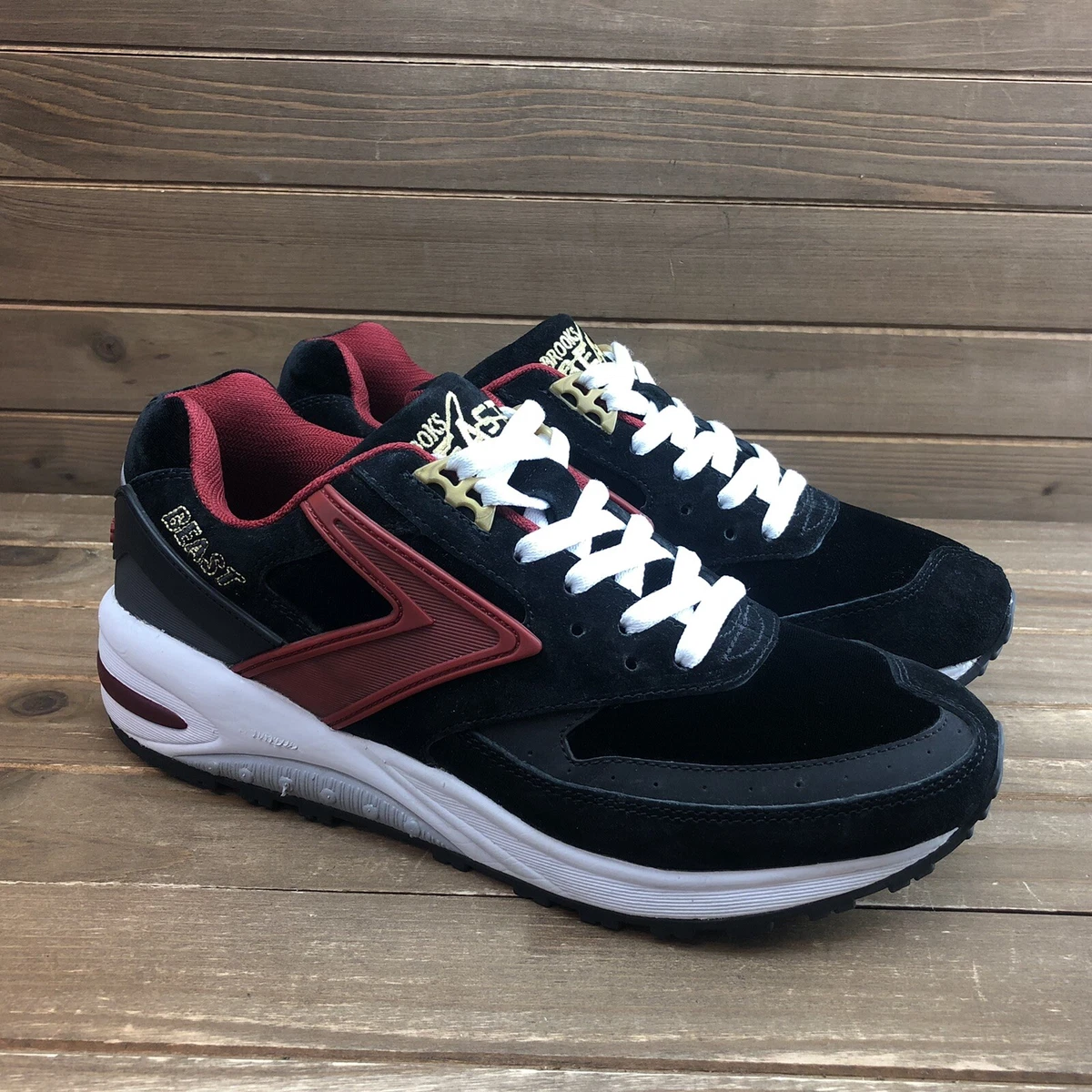 Brooks Shoes Men's Sz 9 Beast Black Red Suede Velvet Sample Shoes | eBay