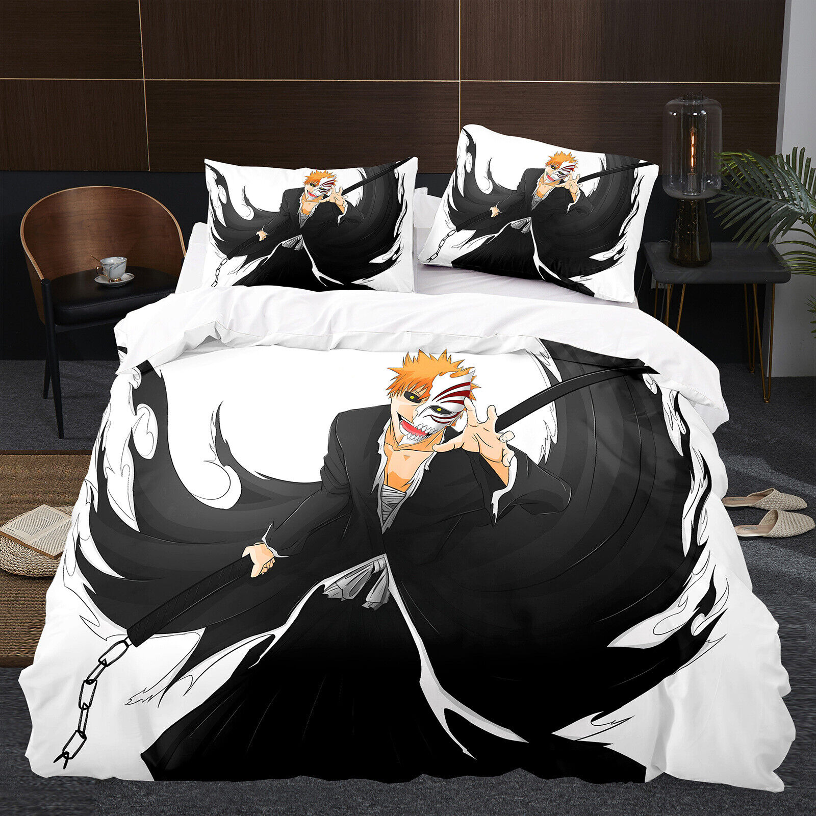 Anime BLEACH 3D Bedding Set 2/3PC Duvet Cover Pillowcase 4 Sizes 3A