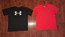 Lot Under Armour Boys Black Orange Neon Short Sleeve Loose Shirts Tees YXL XL