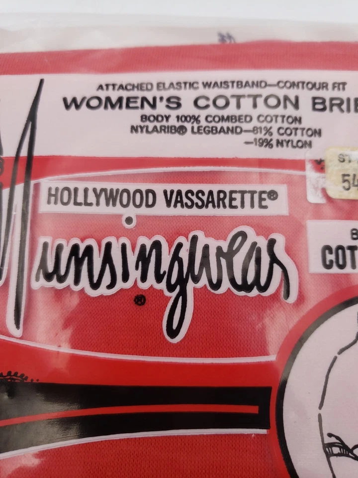 Hollywood Vassarette Munsingwear Ballyhoo Cottontails Talla 6 Bragas Ropa Interior MCM Foto 4 de 4