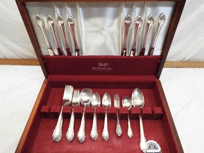 Plated Flatware Box Holmes And Edwards Silverware Set Vintage