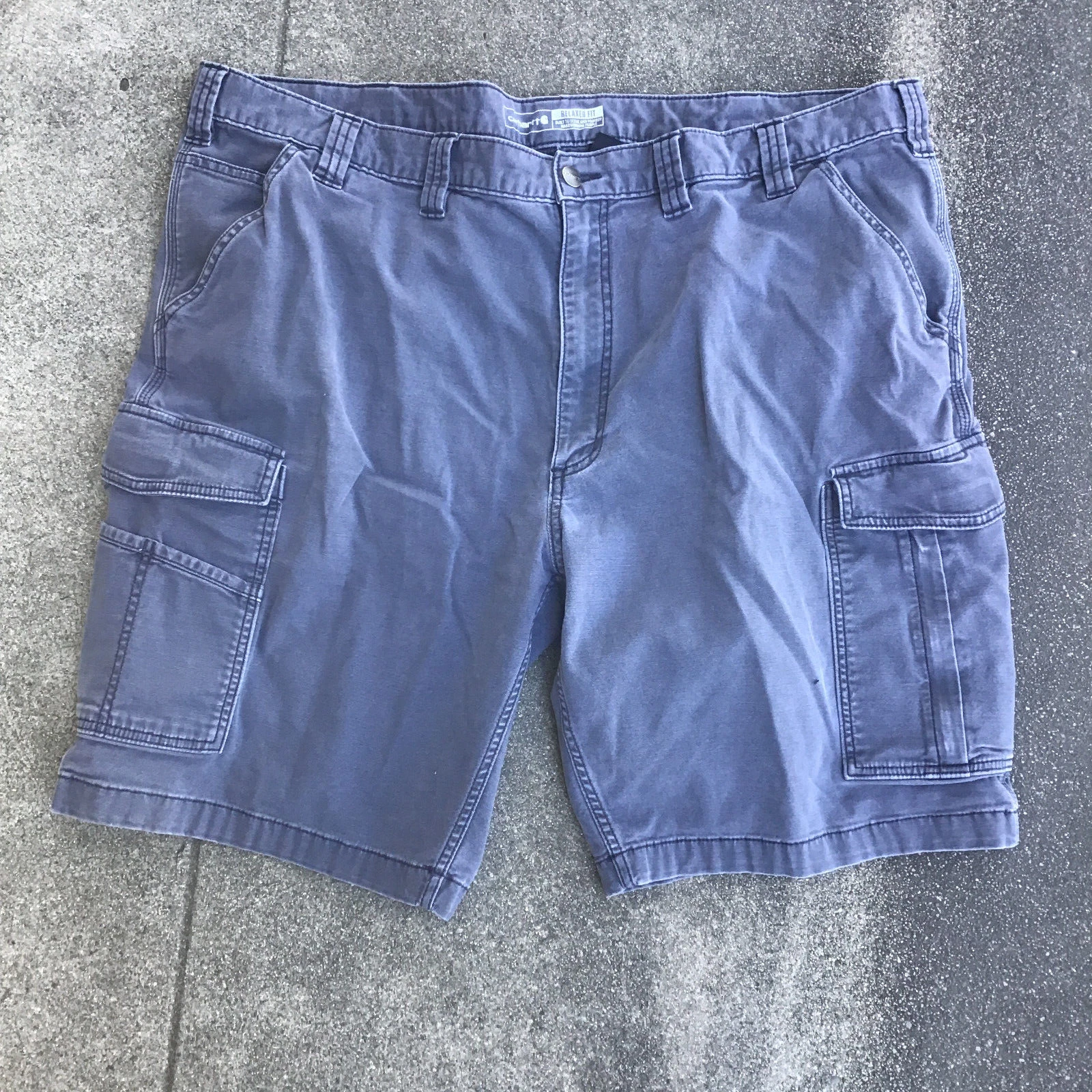 Men's Carhartt Relaxed Blue Cargo Work Shorts Actual 44 x 10 Carpenter