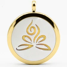 Stainless & Gold Rhodium Essential Oil Diffusing Locket USA SHIP + Free Chain