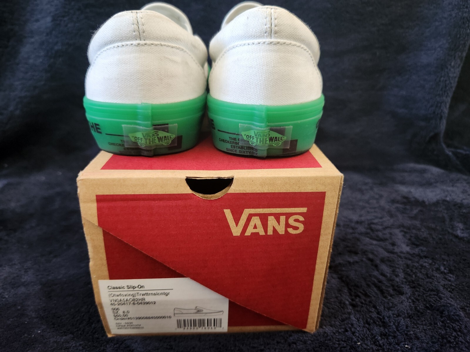 SAOLA Taglia 8M 9 5W Slip On classico Vans Otwfoxing delicatamente indossato