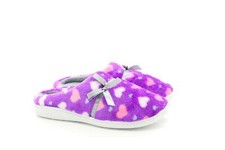 Ladies Purple Comfort Soft Warm Furry Bedroom Slip On Slippers Mules