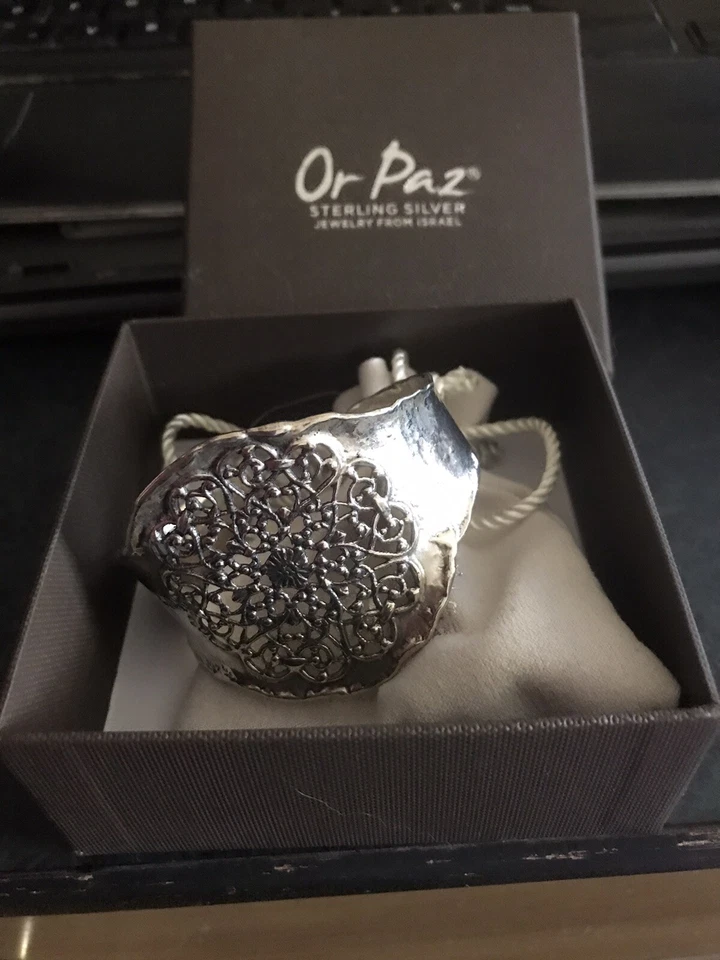 Hermosa pulsera brazalete de plata de ley Or Paz Foto 4 de 4