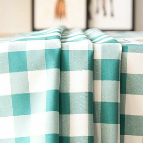 Checked Round Tablecloth Dustproof Wedding Dinning Table Cover Polyester Country - Picture 7 of 20