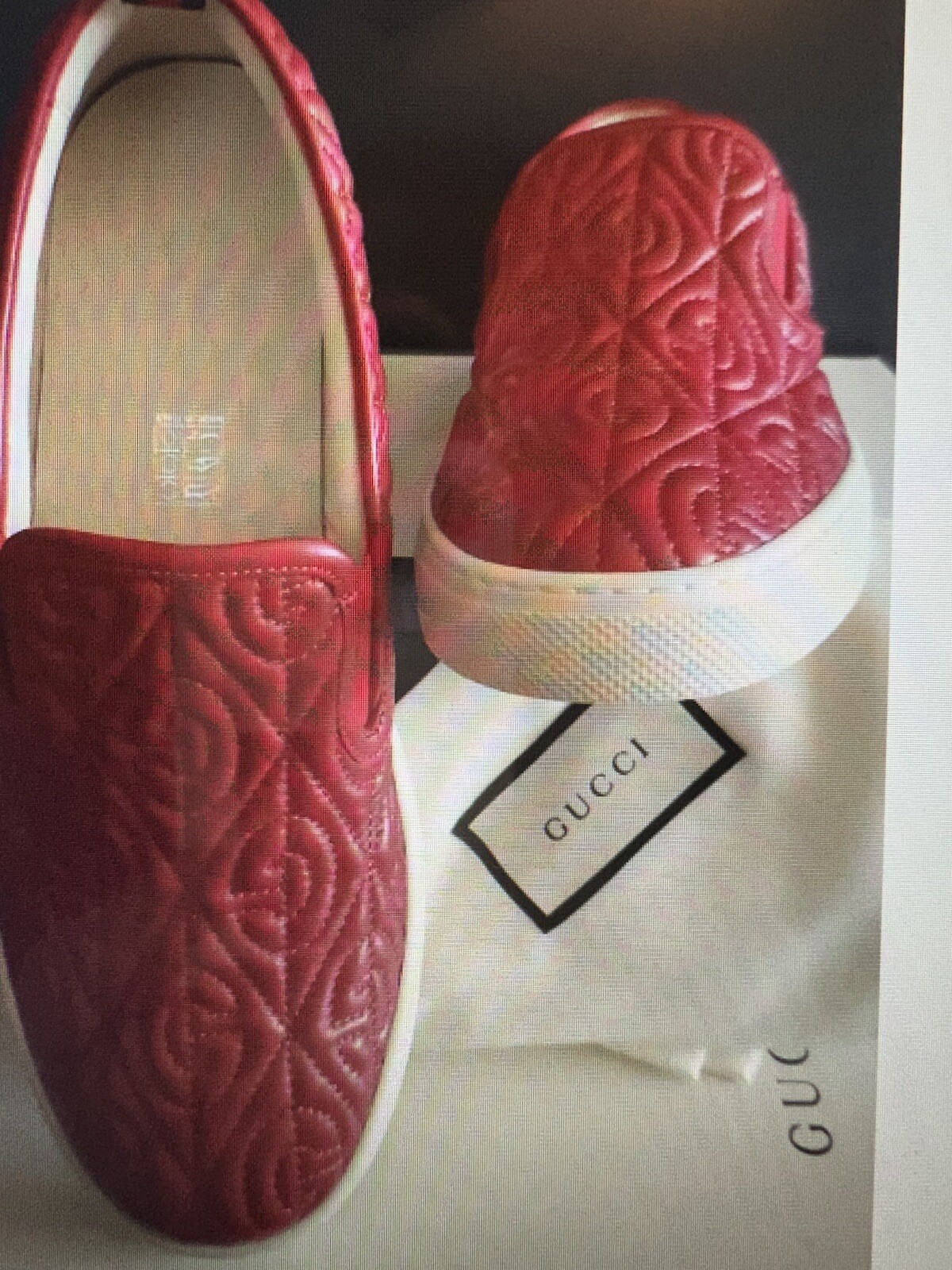 NEW AUTHENTIC GUCCI DUBLIN RHOMBUS QUILTED SLIP-ON MENS GUCCI 8 (US 8.5 ...