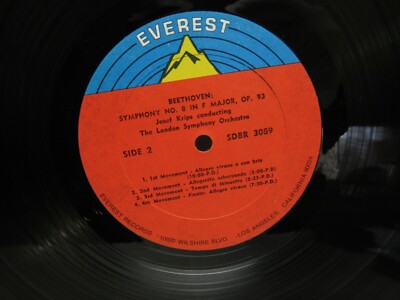 BEETHOVEN Symphony No.1, 8 JOSEF KRIPS London EVEREST LP Record | eBay