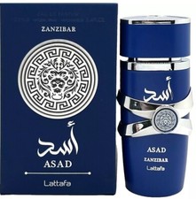 LATTAFA ASAD ZANZIBAR EAU DE PARFUM SPRAY FOR MEN 3.4 Oz / 100 ml BRAND NEW  