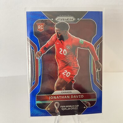 2022 Panini Prizm Fifa World Cup Qatar Jonathan David Blue Wave
