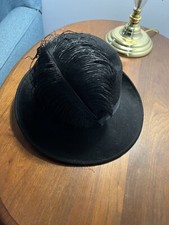 Vintage Lancaster black wool hat With Feather