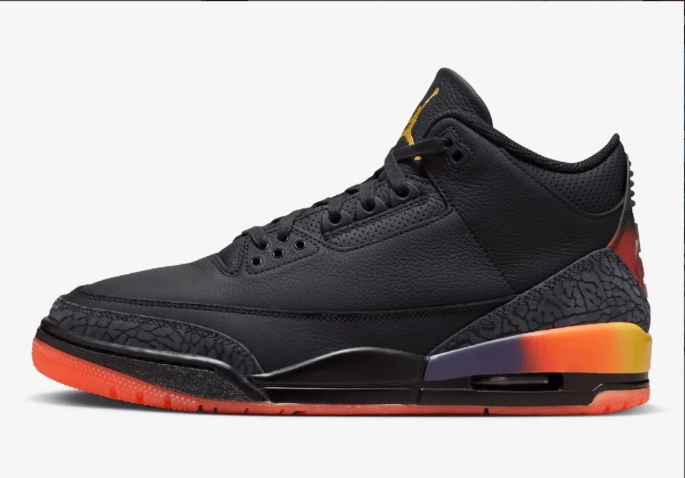 Jordan 3 Retro J Balvin Rio Black Solar UK9 image 2