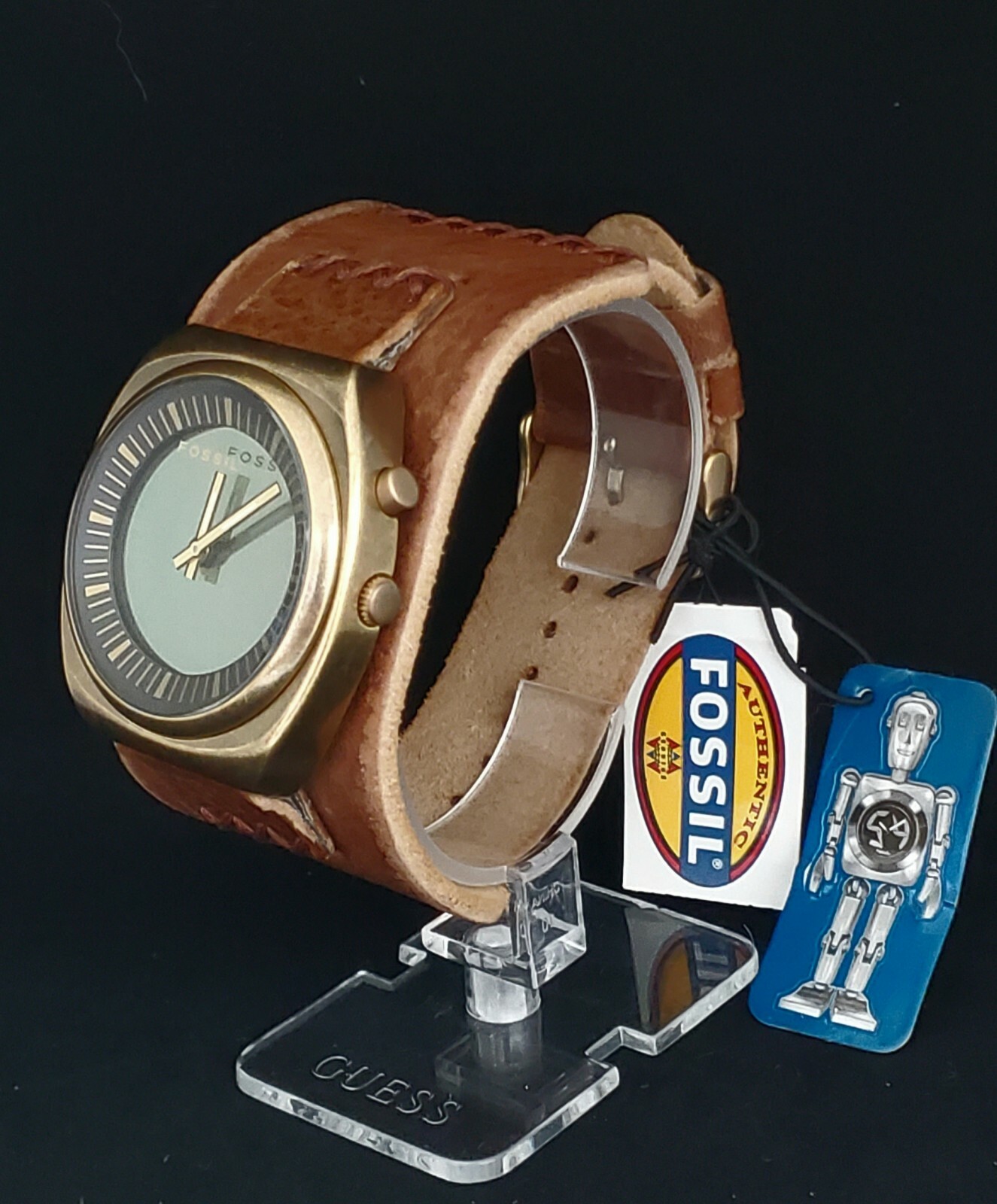 fossil watch with digital seconds