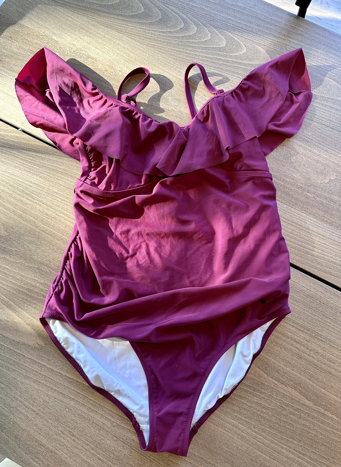 Old Navy Maternity 1 Piece Off Shoulder Swimsuit Medium "Chilled