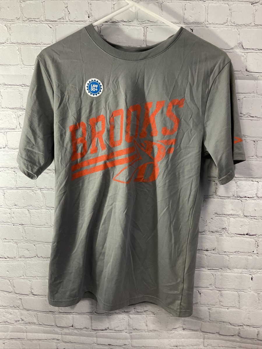 Brooks Mens Shirt Short Sleeve Size Small Gray Comfortable New