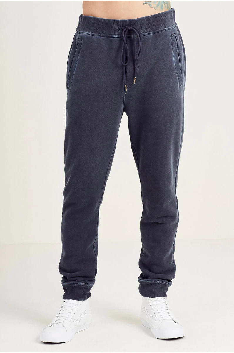True Religion Men s Slim Cuff Sweat Pants in Ace Navy S M 2XL