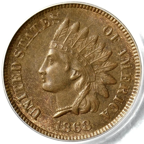 🪵🤎❤️‍🔥🤎😍PCGS MS64 BN 1868 INDIAN HEAD CENT