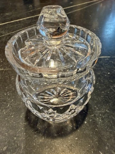 Vintage Waterford Crystal Lismore Lidded Jam Jelly Honey Jar Ireland