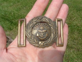 Antique P&O Steam Navigation Company Officers Sword Belt Buckle Shipping Line.