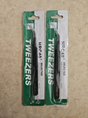 ESD17 HRC40 Selected Professional Tool Slight Curve Fine Tweezer Set Of 2