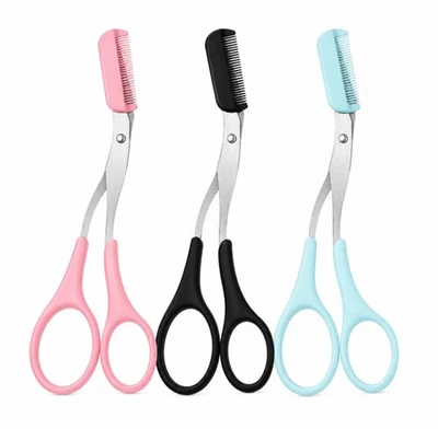 3 Eyebrow Trimmer Scissors Kit with Comb Facial Hair Grooming Set for Men Women - Image 1 of 4