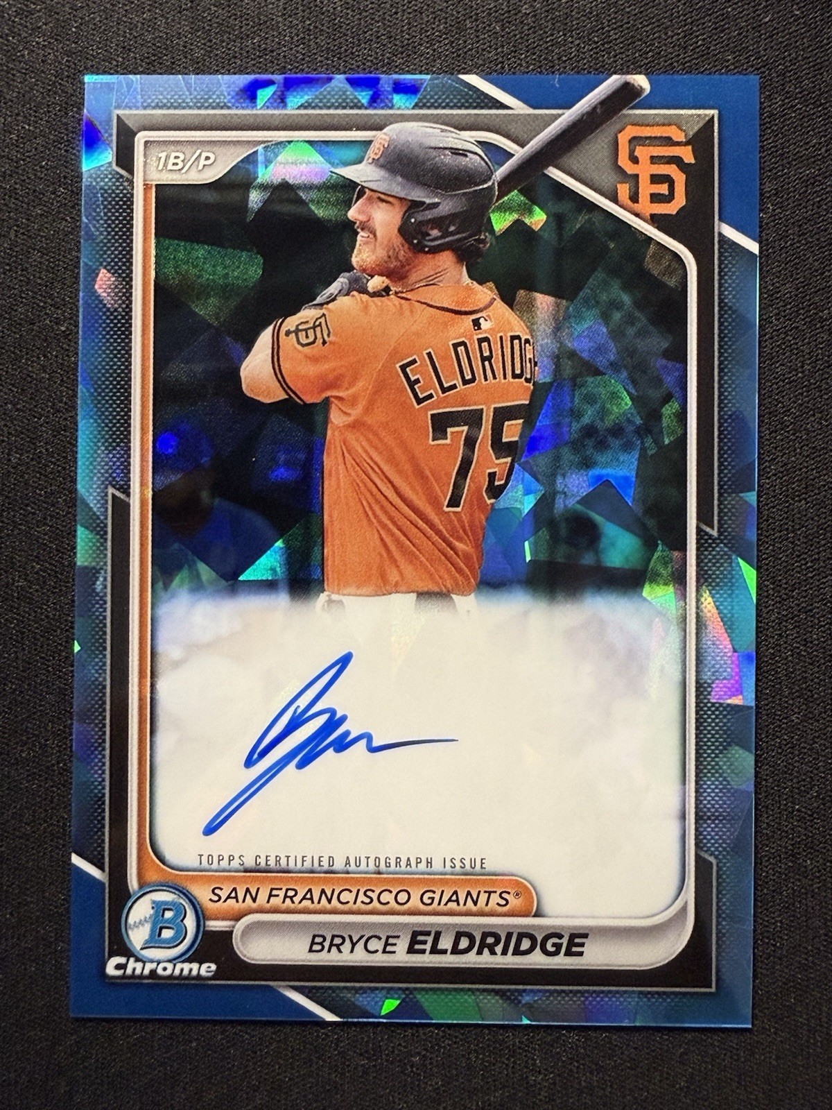 Bryce Eldridge 2024 Bowman Chrome BSPA-BE Sapphire Edition Prospects Auto Giants