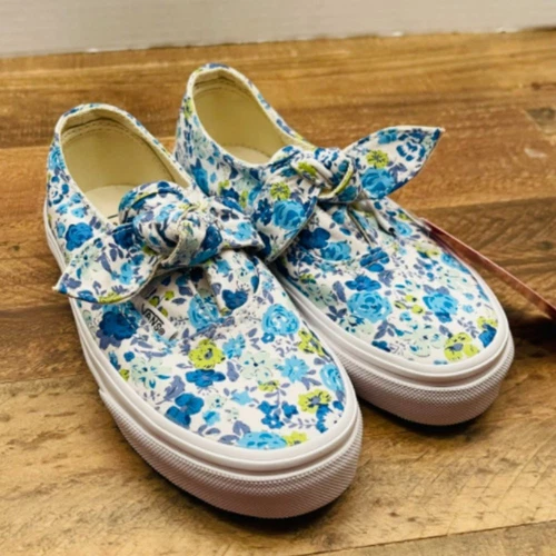 Vans Bambini Autentico Annodato Disty Floreale Blu Vero Bianco11.0K