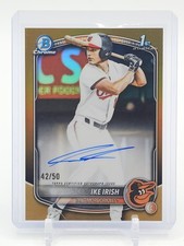 IKE IRISH 2025 BOWMAN CHROME DRAFT 1ST TRUE GOLD AUTO /50 #CPA-II Q4920