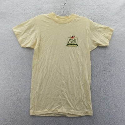 Hanes Shirt Womens Small Squirt Wine Cooler Vintage Yellow Graphic Cotton Blend