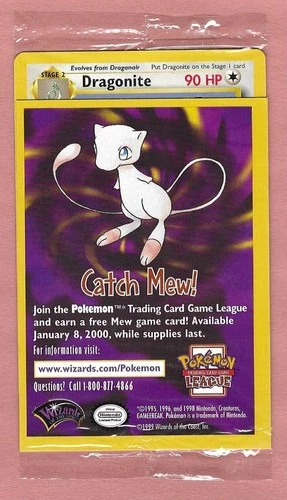 NEW SEALED 1999 Pokemon WB First Movie Black Star Promo Dragonite WOTC #5