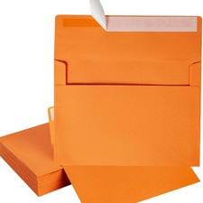 50 Pack 5 x 7 Envelopes A7 Seal, 5.24 x 7.21 Inches, Dark Orange