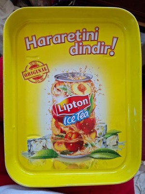 LIPTON ICE TEA Advertising  Tin Serving Tray - Turkish - Hararetini Dindir