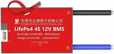 LiFePO4 BMS PCB 4S 12V 40A Daly Balanced Waterproof Battery Management System.