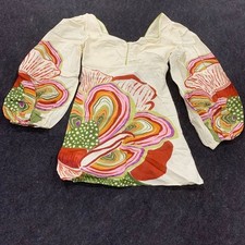 FARM RIO Sweetheart Linen Mini Dress Women's Size S Pink Combo