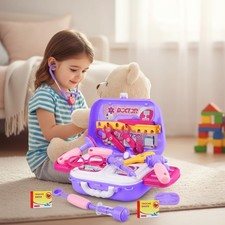 Educational Play Doctor Kit for Kids   22 Pieces with Role Play Costume