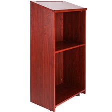 Uimoso Podium Stand 47 in Hostess Stand with Rolling Wheels&Storage Shelve Brown
