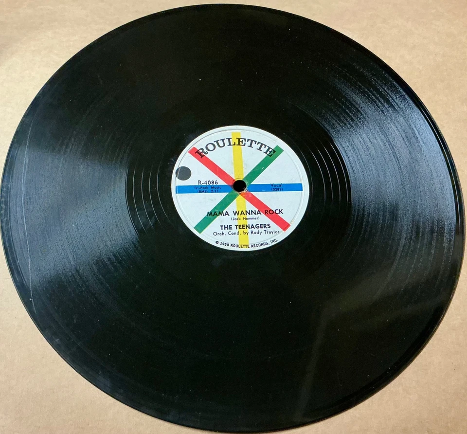 Teenagers 1958 DOO WOP 78 My Broken Heart / Mama Wanna Rock ROULETTE Mint- HEAR - Image 2 of 2