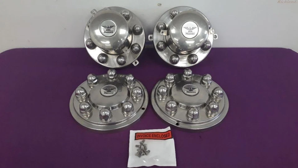 97 1997 FORD F350 DUALLY OEM PHOENIX CONJUNTO DE TAMPA CENTRAL CROMADA  - Imagem 2 de 4