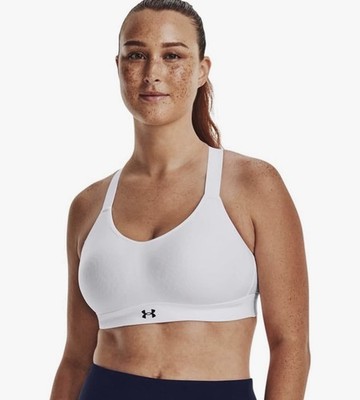 Under Armour Women's Sports Bra Continuum Mid Impact  White /Metallic Size 1X
