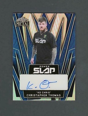 K.O. CHRIS THOMAS 2025 Leaf Metal Power Slap Autographs Blue #BA-CT1 34/35